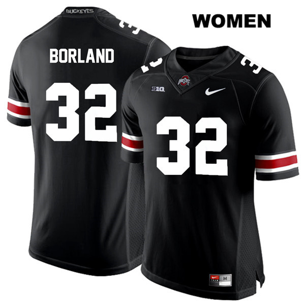 Ohio State Buckeyes Women's Tuf Borland #32 White Number Black Authentic Nike College NCAA Stitched Football Jersey XX19P23AK
